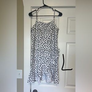 White with black dots dress